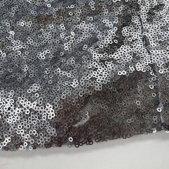 Decree Sequin Mini Skirt Sz M Silver Y2K Clubwear Festival Glam Party Bling - Picture 6 of 12